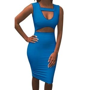 Blue bodycon dress